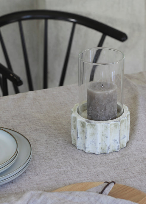 Nutchess, Lantern, dia11xH20cm, Patina White